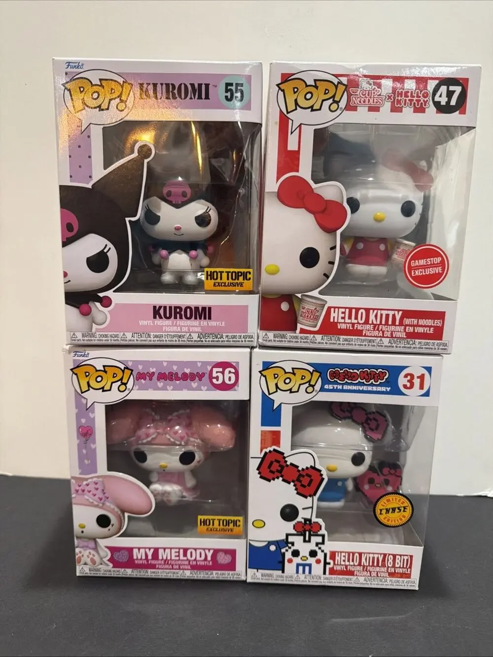 Lot Of 4 Funko Pop! Vinyl: Sanrio - Hello Kitty #31,47,55 And 56 In Protectors